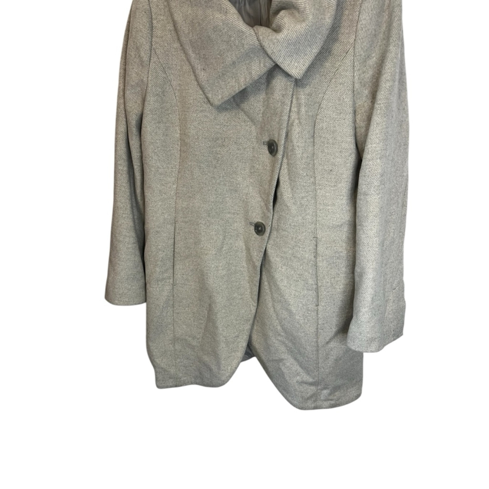 Women's T Tahari Gray Wool Blend Pea Coat M - Picture 4 of 12